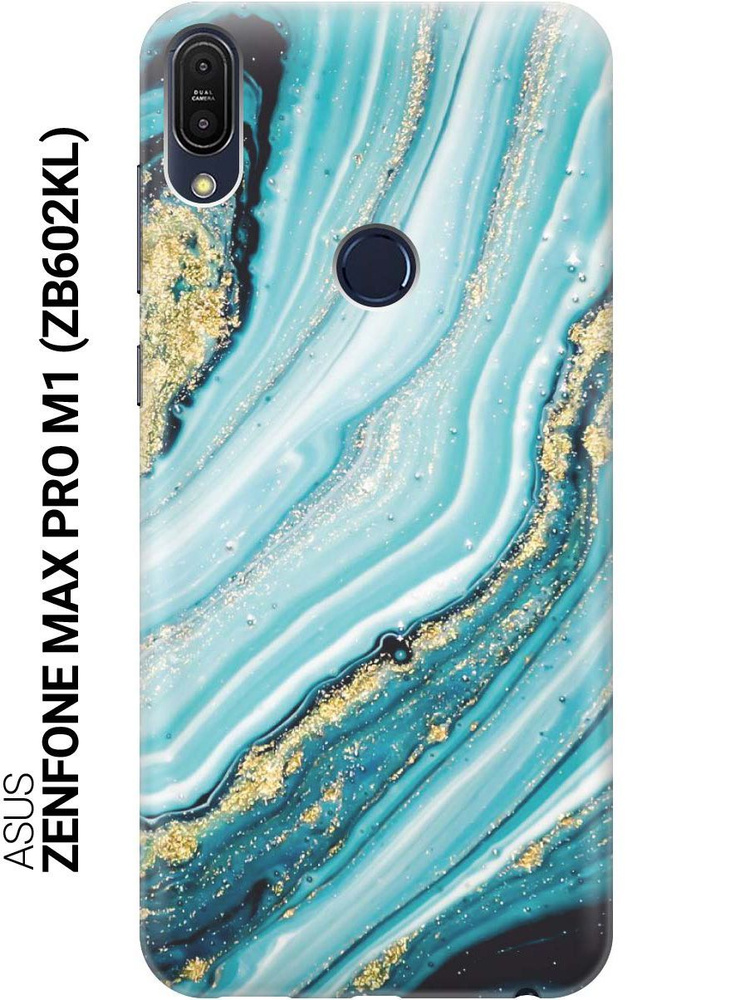 Cиликоновый чехол на Asus Zenfone Max Pro M1 (ZB602KL) / Асус Зенфон Макс Про М1 с принтом "Green Marble" #1
