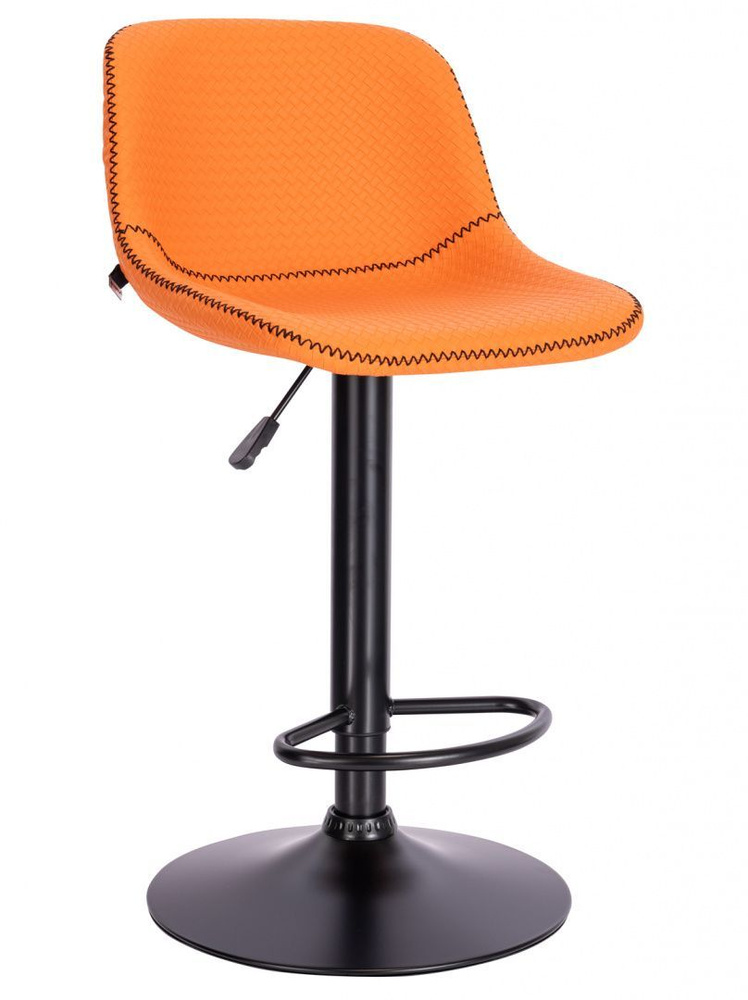 Барный стул Everprof Smile Black Экокожа Оранжевый / со спинкой / для кухни, комнаты, офиса , кафе, ресторана #1