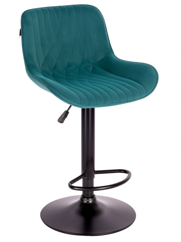 Барный стул Everprof Grace Black Ткань Темно-зеленый / со спинкой / для кухни, комнаты, офиса , кафе, #1