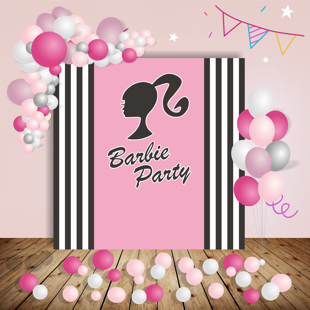 PartyShop Баннер для праздника "Баннер праздничный Barbie Party/Барби Вечеринка", 150 см х 150 см  #1