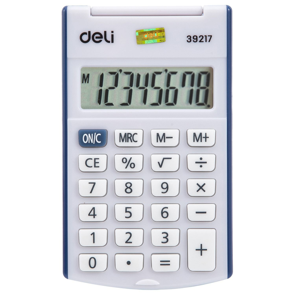 Калькулятор карманный Deli, синий, 8-разрядный, 105х63х15 мм #1