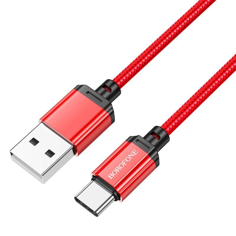 borofone Кабель питания USB 2.0 Type-A/USB Type-C, 1 м, красный #1