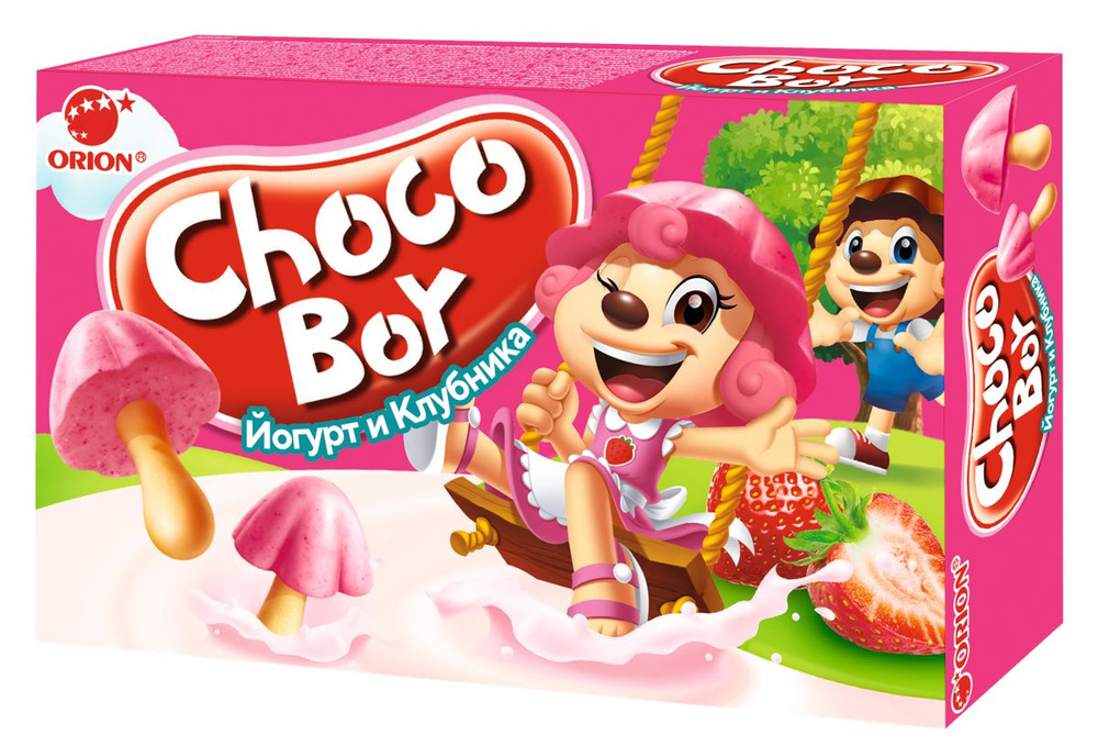 Печенье Чоко бой клубника йогурт Орион кор, 40 г (в заказе 1 штука)  #1