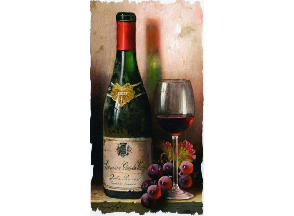 Папертоль 9*16 см, "Бутылка вина и виноград", Магия хобби, РТ130021  #1
