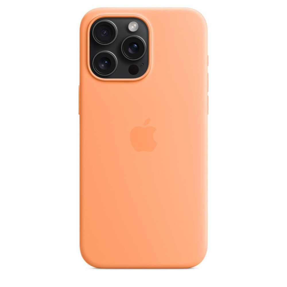 Чехол-накладка Silicone Case MagSafe для iPhone 15 Pro Max / Orange Sorbet + Защитное стекло Sparta  #1