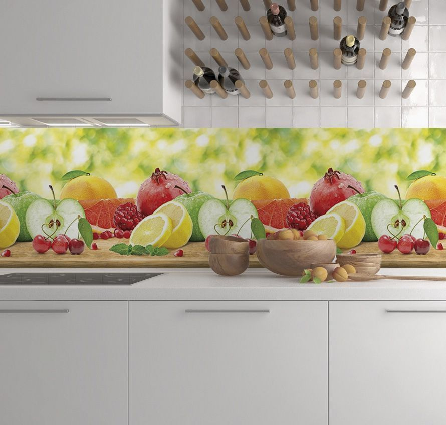 Кухонный фартук на стену/Стеновая кухонная панель "Фрукты" 3000х600х.0.1 мм термоперевод  #1