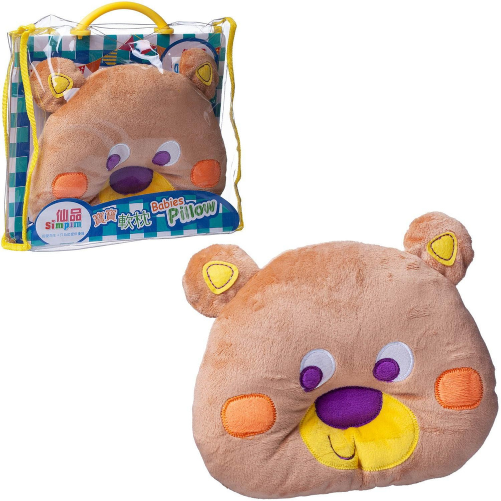 Подушка детская MERX Медвежонок, 28х7х29 см, в сумочке (MXS520-1/4/медвежонок)  #1