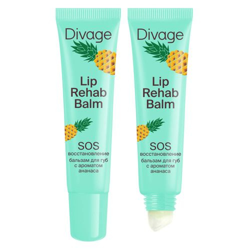 DIVAGE / Lip Rehab Balm Восстанавливающий бальзам для губ SOS-восстановление, ананас  #1
