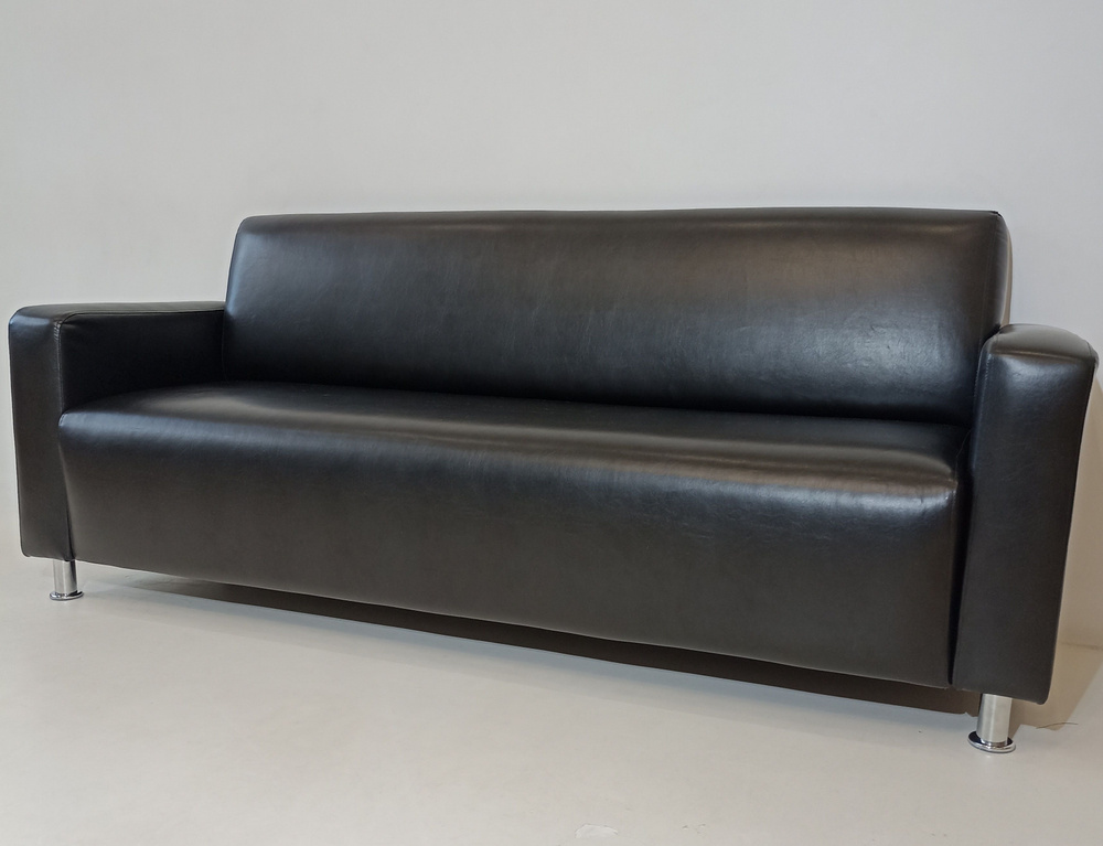 RONUM Прямой диван, механизм Нераскладной, 200х67х82 см,черный  #1