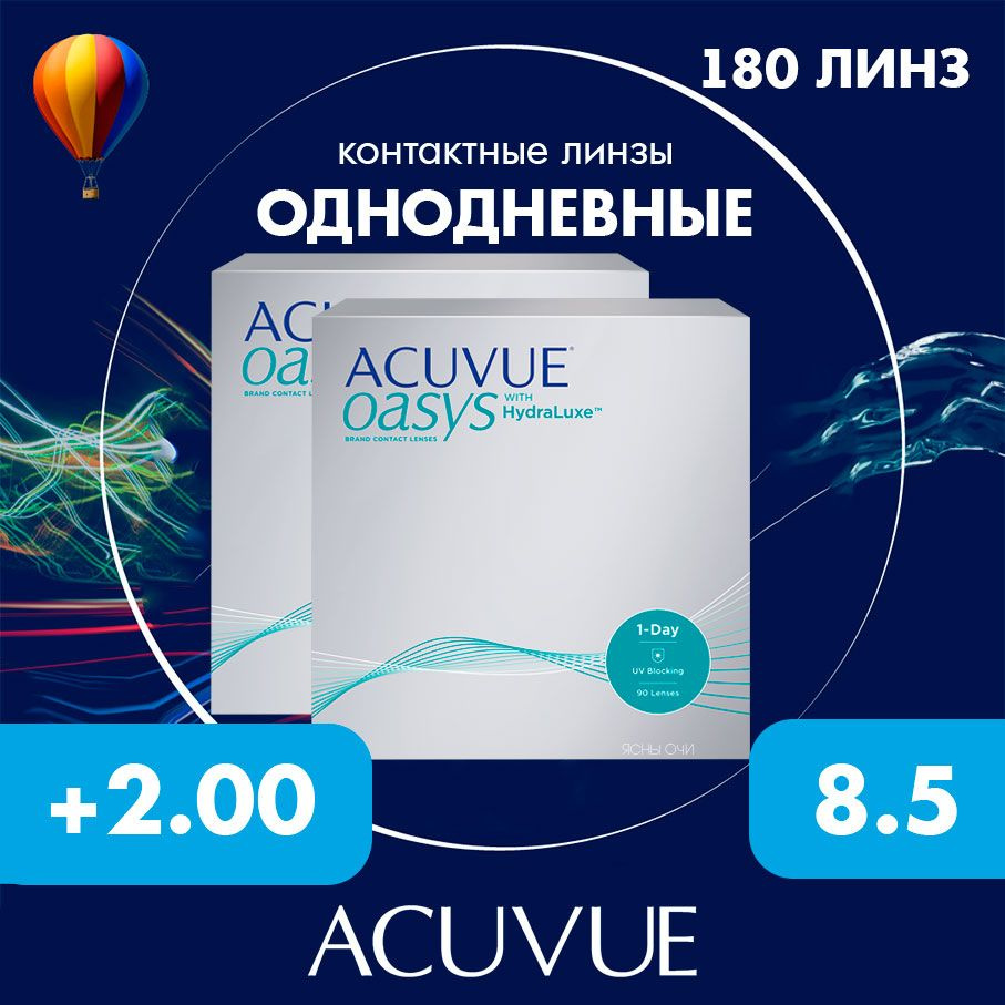 Acuvue Oasys 1-day with hydraluxe (180 линз), 8.5, +2.00 #1