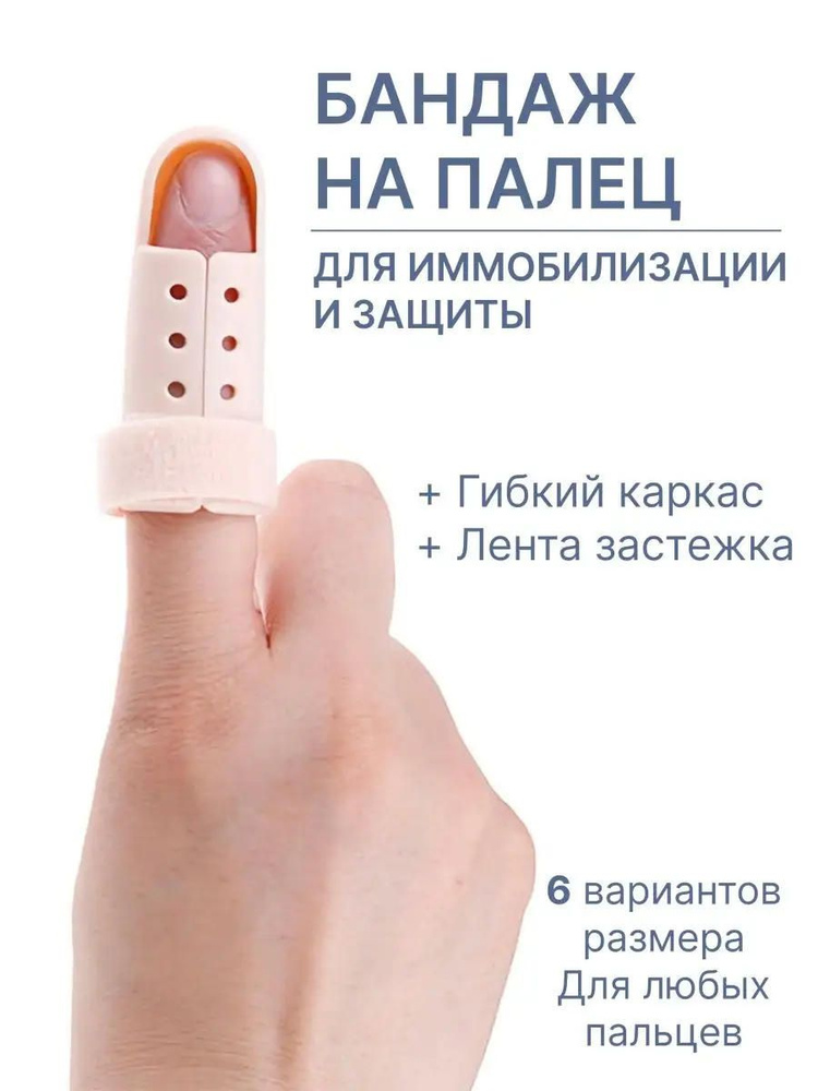 Ортез для пальцев рук, Pro-Med, при травме ногтевой фаланги, пластиковая фиксирующая шина.  #1
