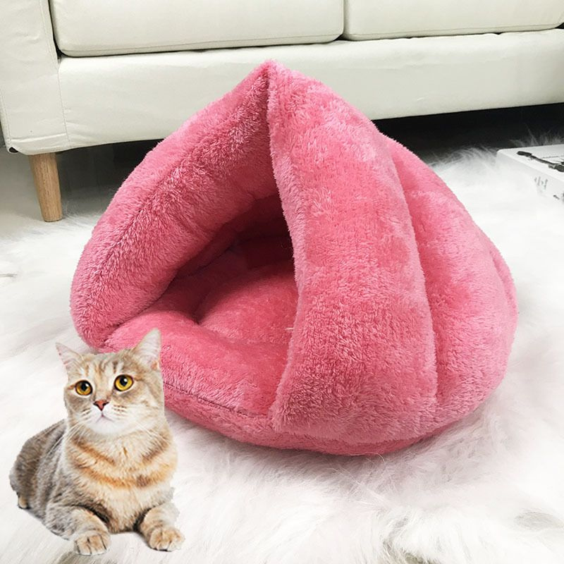 Мягкая и теплая кошачья кровать зимой, спальный мешок для домашних ...