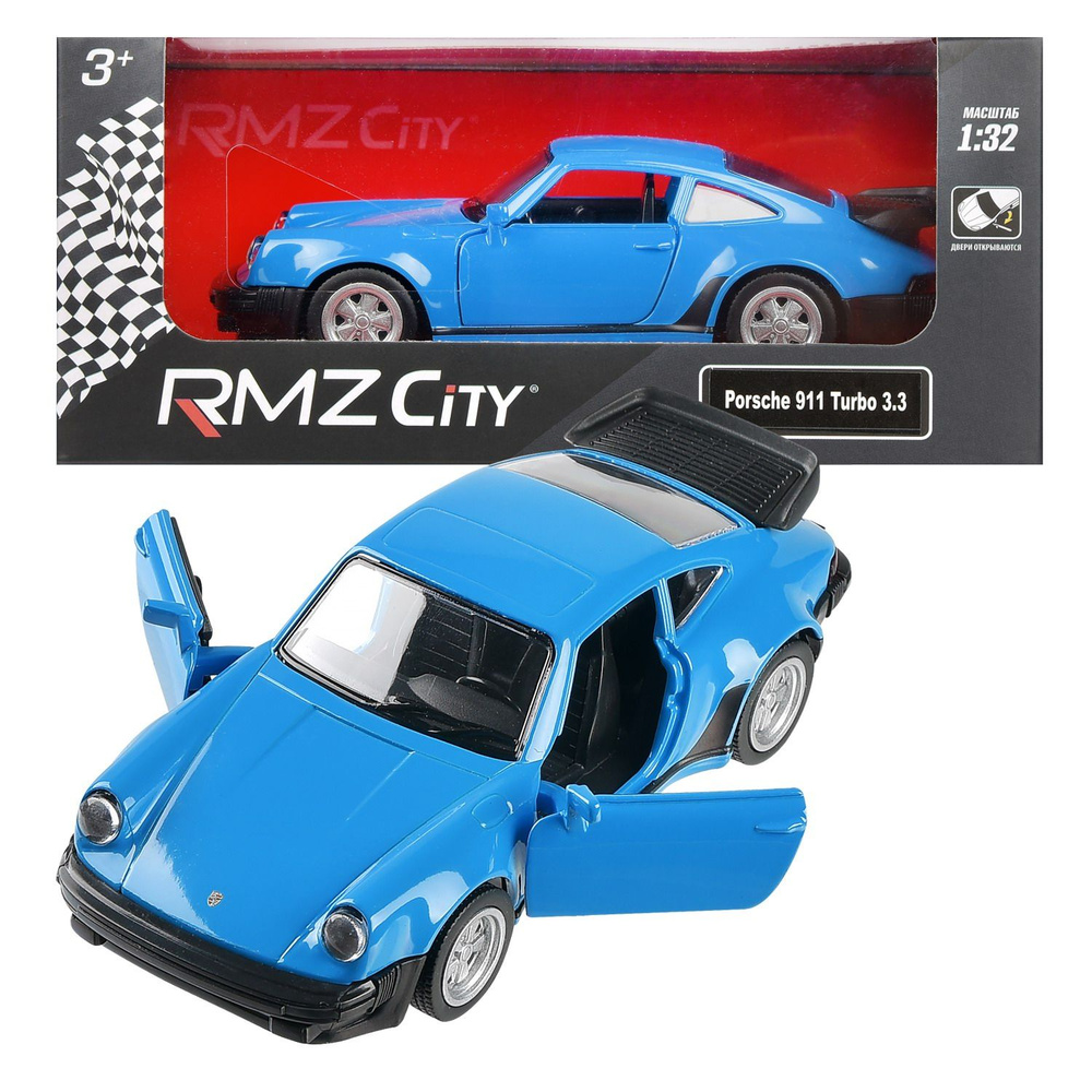 Машинка металлическая RMZ City 1:32 Porsche 930 Turbo (1975-1989) синий #1
