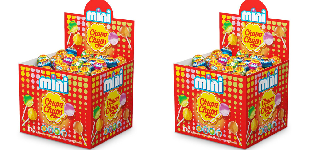 Chupa Chups Карамель Мини, 100 шт, 2 уп #1