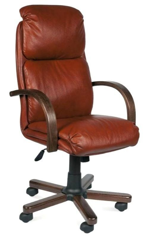 Компьютерное кресло Надир EX офисное, обивка: натуральная кожа, цвет: коричневый  #1