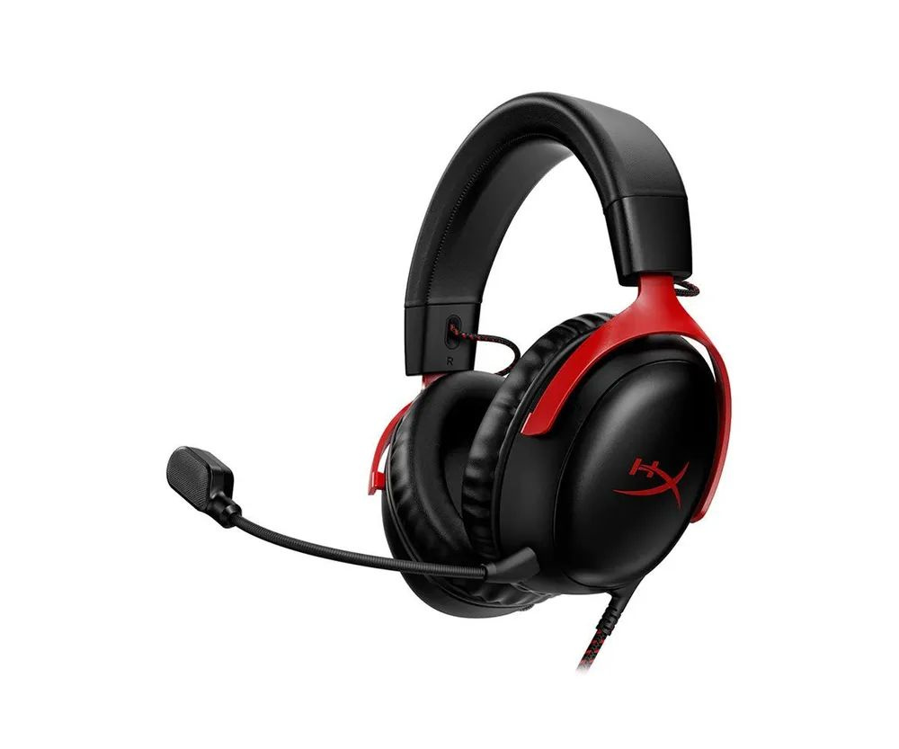 HyperX Наушники проводные с микрофоном, USB Type-C, 3.5 мм, черный, красный  #1