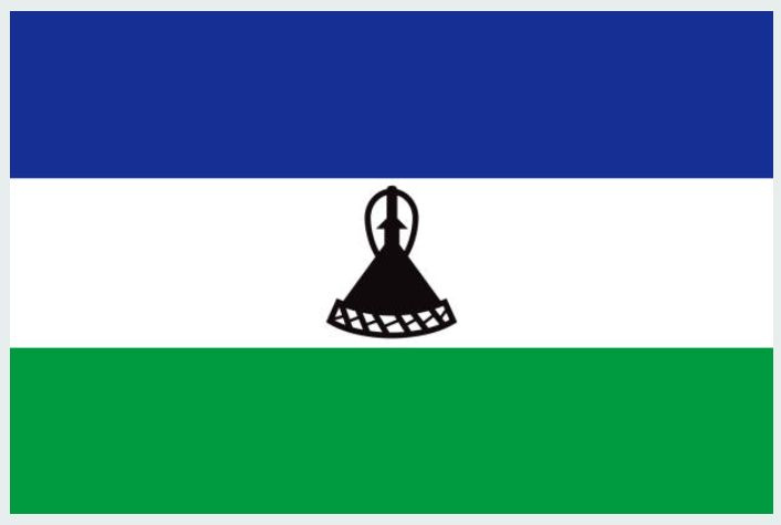 Двусторонний флаг Лесото 40х60 см на лодку, катер или яхту с люверсами  #1