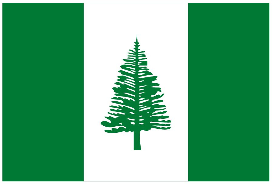 Двусторонний флаг Острова Норфолк 40х60 см на лодку, катер или яхту с люверсами  #1