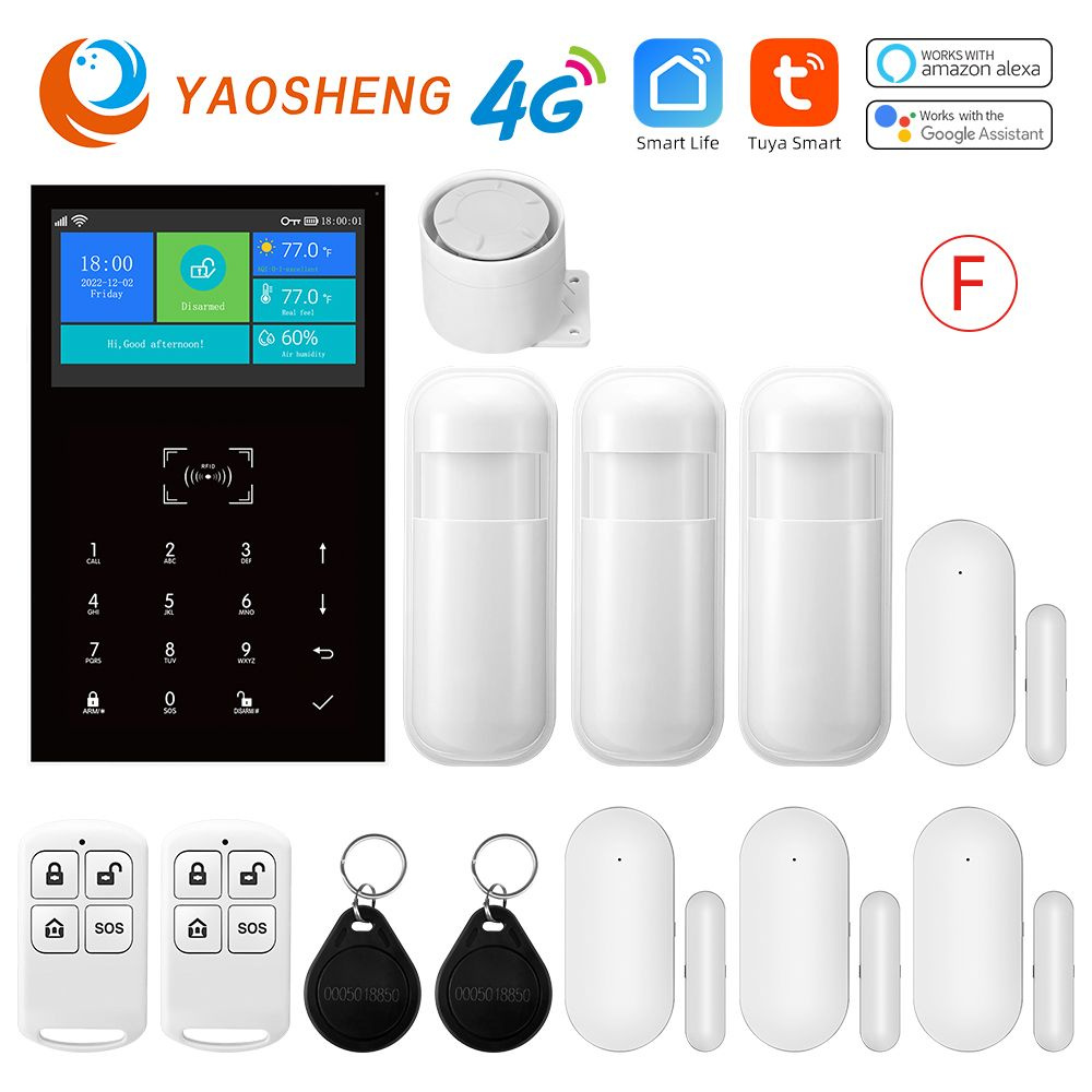 Беспроводная система охранной сигнализации Tuya 4G PG109, система ...