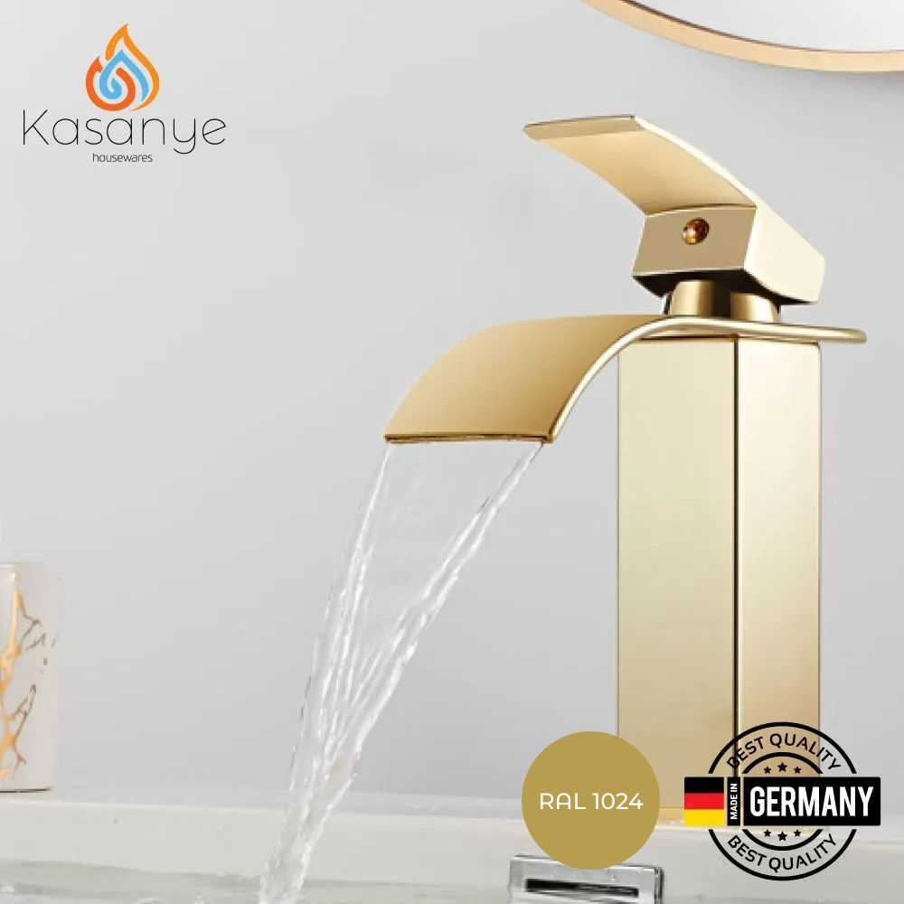 Смеситель для раковины Kasanye Basin Faucet 888, из латуни, золотой матовый  #1