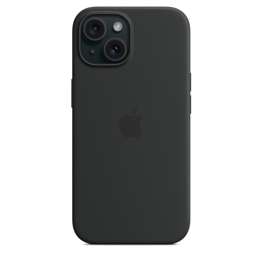 Чехол MagSafe для IPhone 15 силиконовый / Silicone case with MagSafe на Айфон 15 / Black  #1