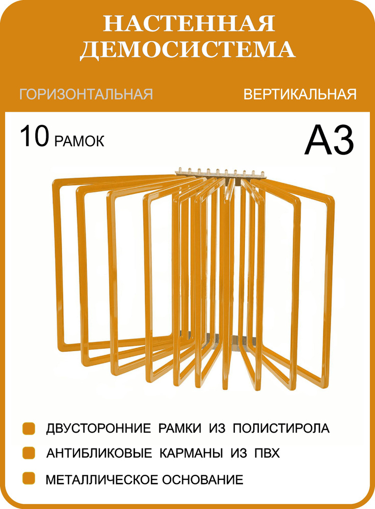 Демонстрационная настенная перекидная демо система А3 на 10 карманов  #1