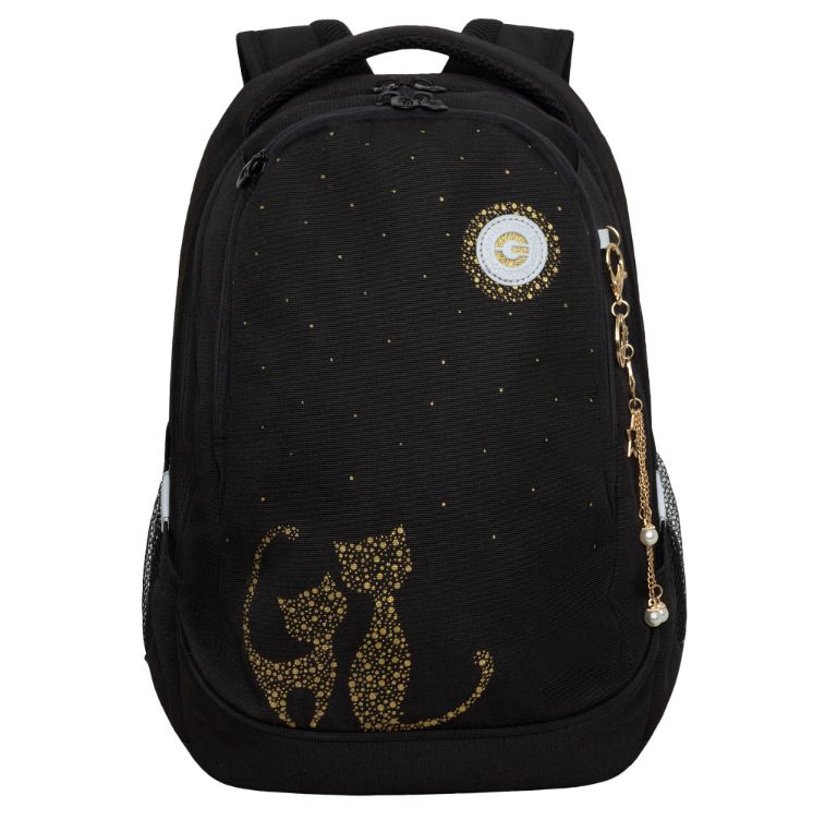 Рюкзак школьный - Grizzly RD-440-4, черный золото #1