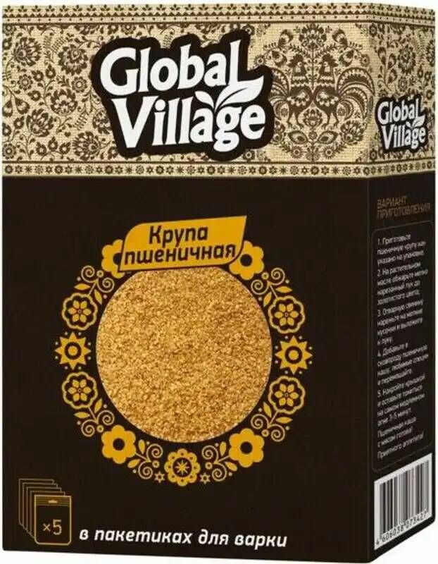Пшеничная крупа Global Village, в пакетиках для варки 400 гр*4 шт ...