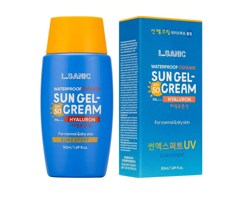 LSANIC Гель-крем для лица солнцезащитный водостойкий увлажняющий с гиалуроновой кислотой SPF 50/PA+. #1