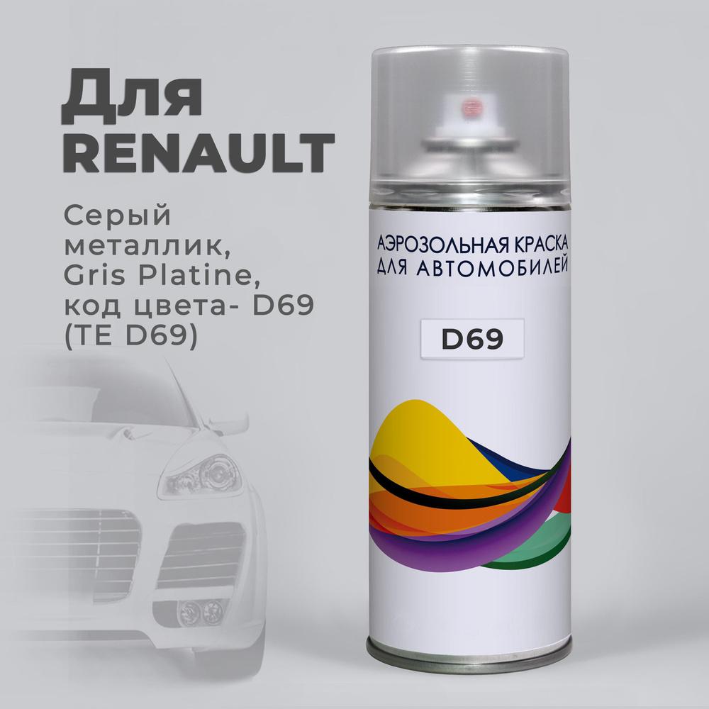 Podkraskaru Краска автомобильная, цвет: серый, 400 мл, для автомобилей Renault  #1