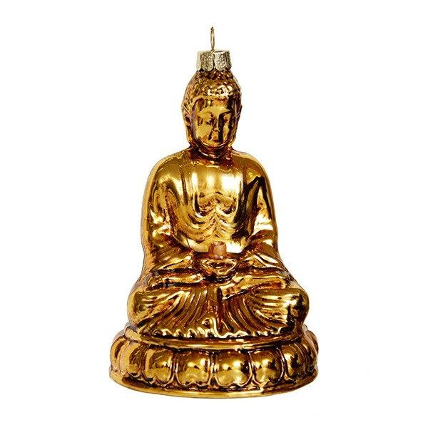 Ёлочное украшение "Золотой Будда" из стекла #1