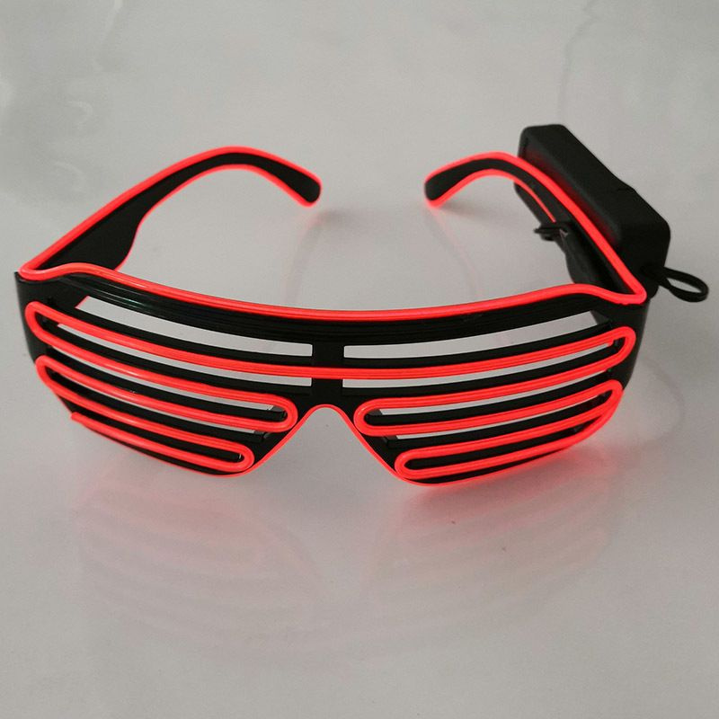 Светящиеся LED очки неоновые мерцающие Rave, красный #1