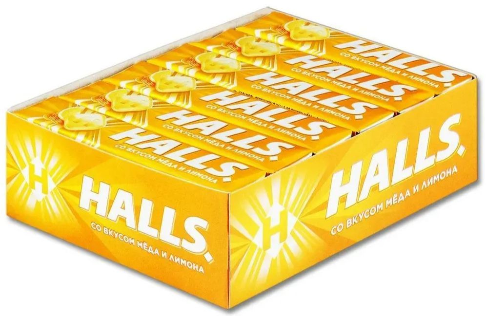 Леденцы Halls, Мёд и лимон, 12шт по 24,5г #1