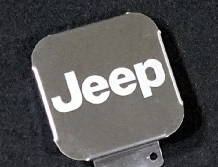 Заглушка на фаркоп под квадрат 50x50 с логотипом Jeep, (нерж.сталь) TCUZJEEP1  #1