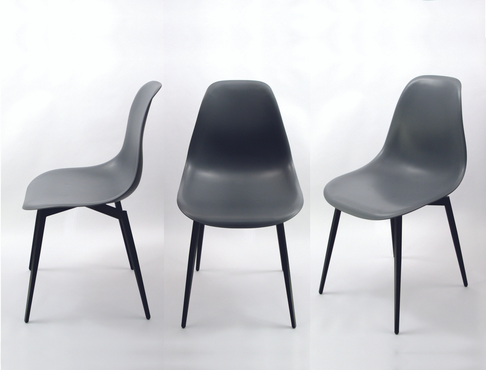 Комплект из 3 стульев ТУССЕ Лайт чёрный /серый #1