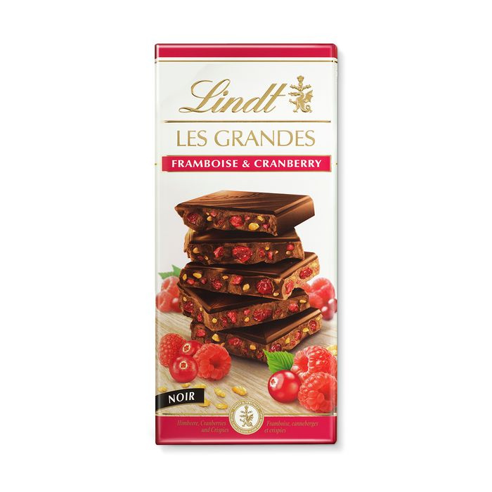 Lindt Les Grandes шоколад с малиной и клюквой 150 гр (Финляндия) #1