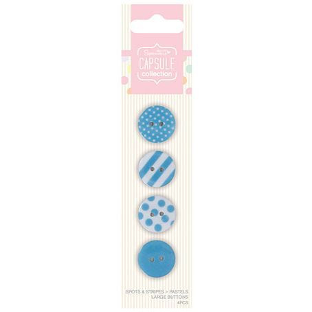 Набор пуговиц docrafts "Spots & Stripes", Pastels, синие, 4 шт #1