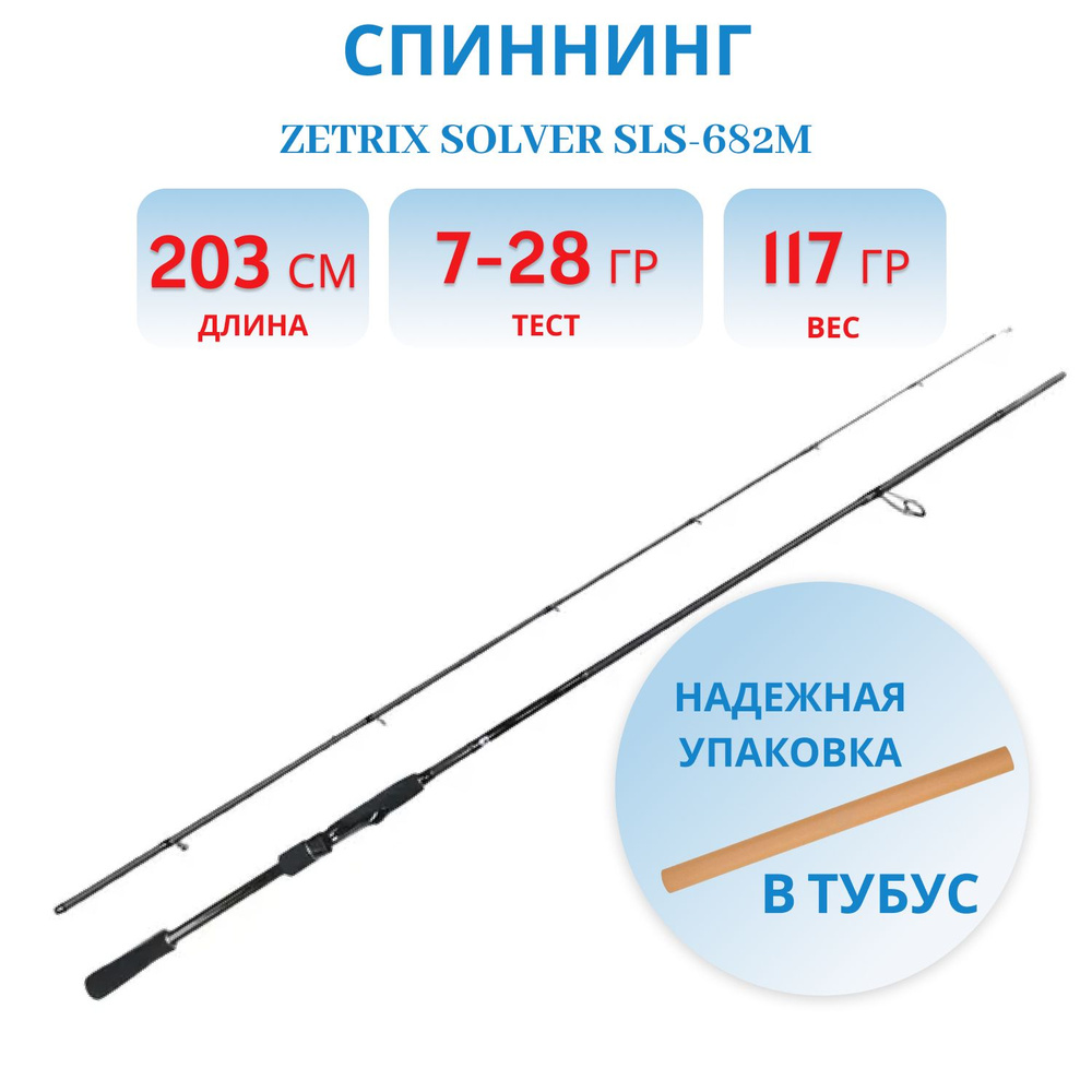 Удилище спиннинговое ZETRIX SOLVER SLS-682M 7-28G PE0.6-1.5 #1