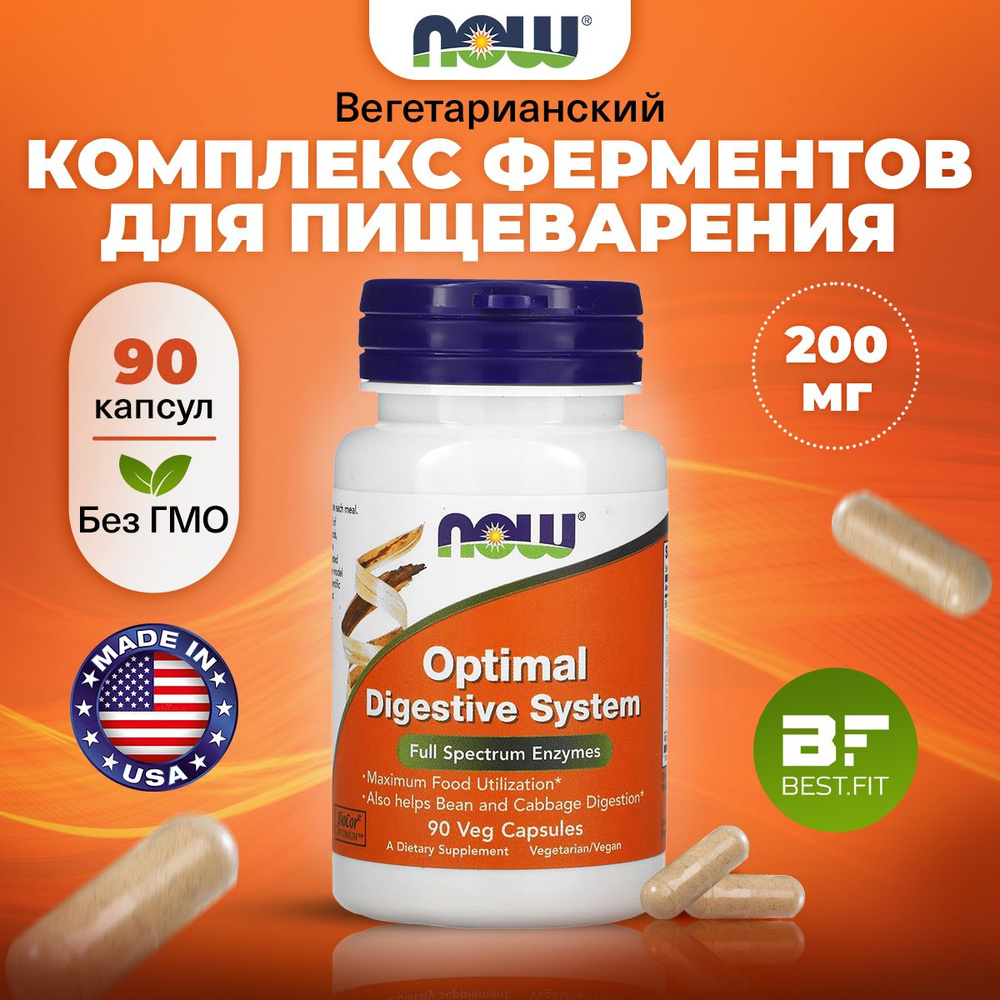 NOW Optimal Digestive System, Ферменты для пищеварения, 90 капсул, для  поджелудочной железы, для желудка, для кишечника - купить с доставкой по  выгодным ценам в интернет-магазине OZON (861742938)