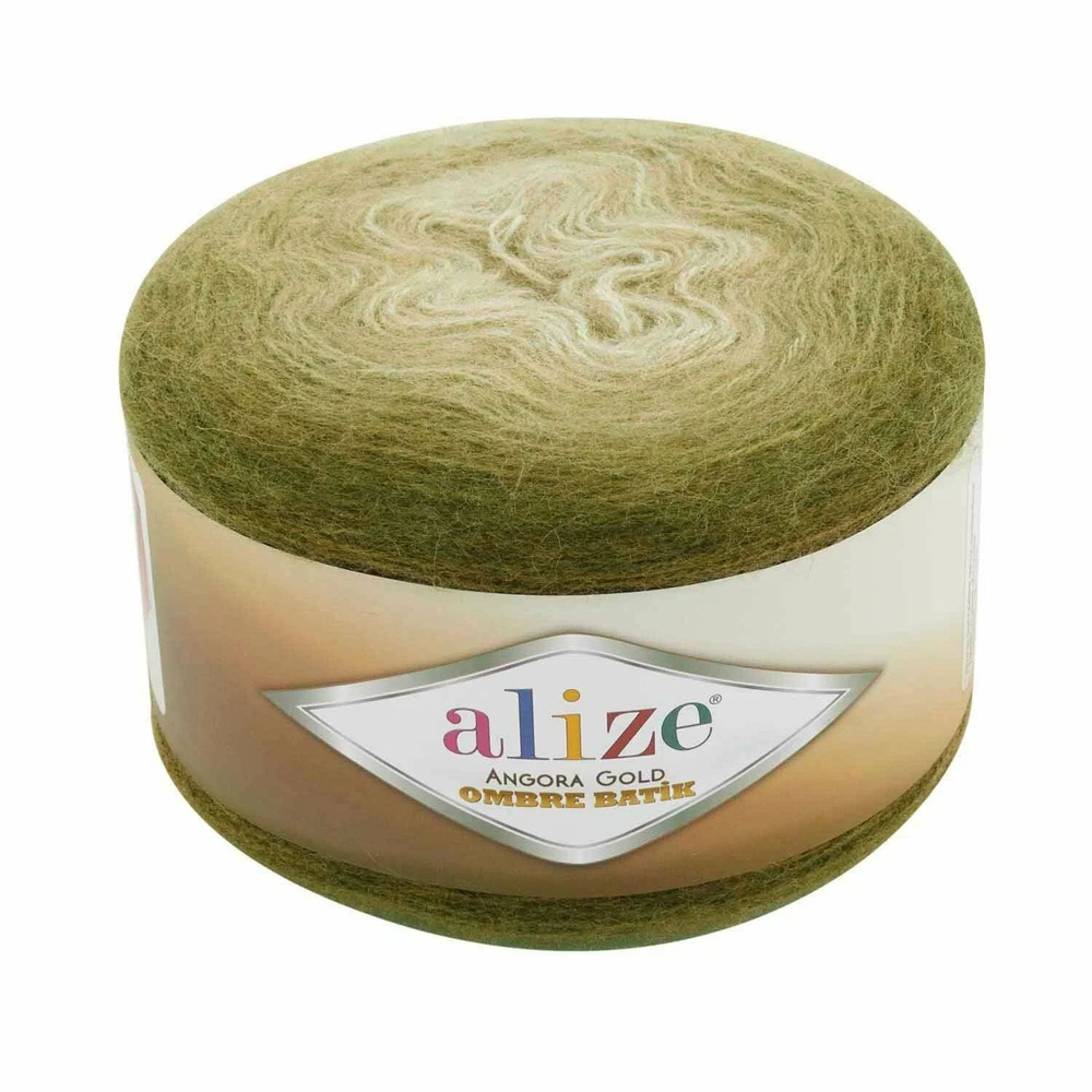 Пряжа ANGORA GOLD OMBRE BATIK Alize 1 моток(7355 хаки) Ангора Голд Омбре Батик Ализе  #1