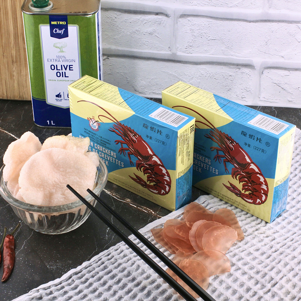 Креветочные чипсы для жарки Ou Jiang Prawn crackers, 227г. - купить с ...