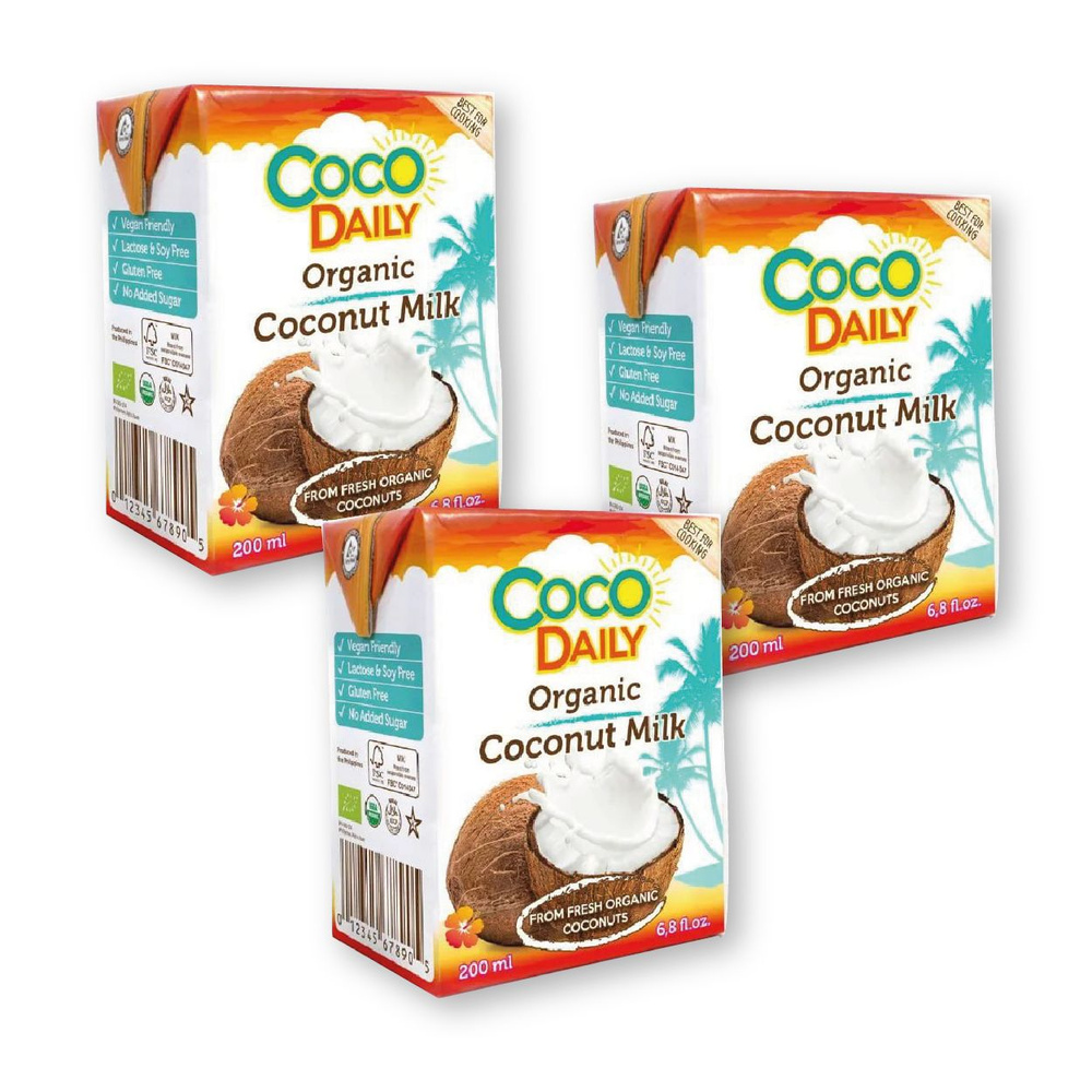 Органическое кокосовое молоко CocoDaily 17-19%, 200 мл, 3 шт. #1