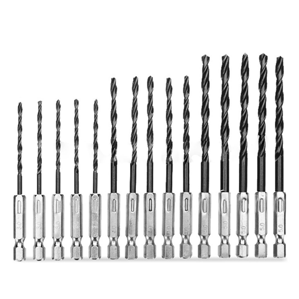 15 шт. HSS 1/4 дюйма прямой хвостовик TwistDrill Bits набор 3/4/5 мм высокоскоростная,Top Auto  #1