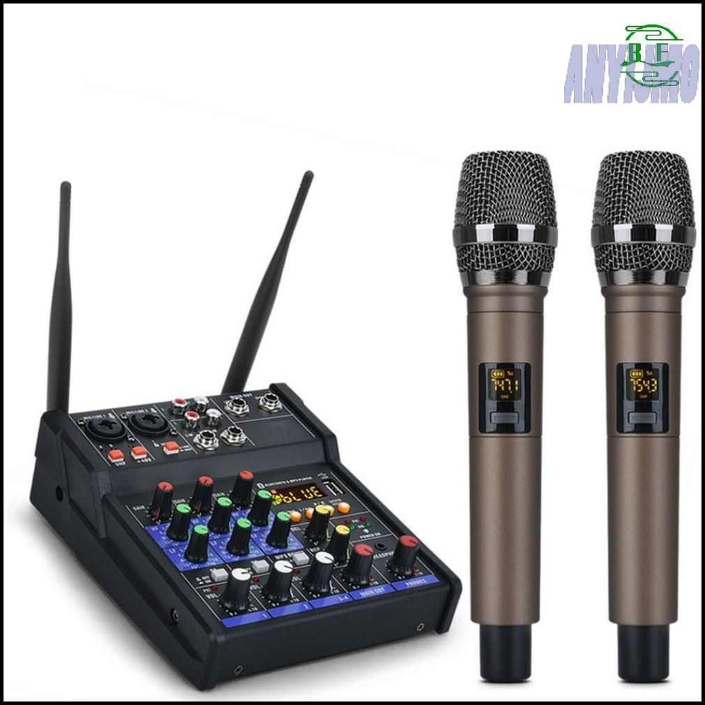 Микшер 4-полосный с беспроводными микрофонами с Bluetooth и USB TKL R2 ...