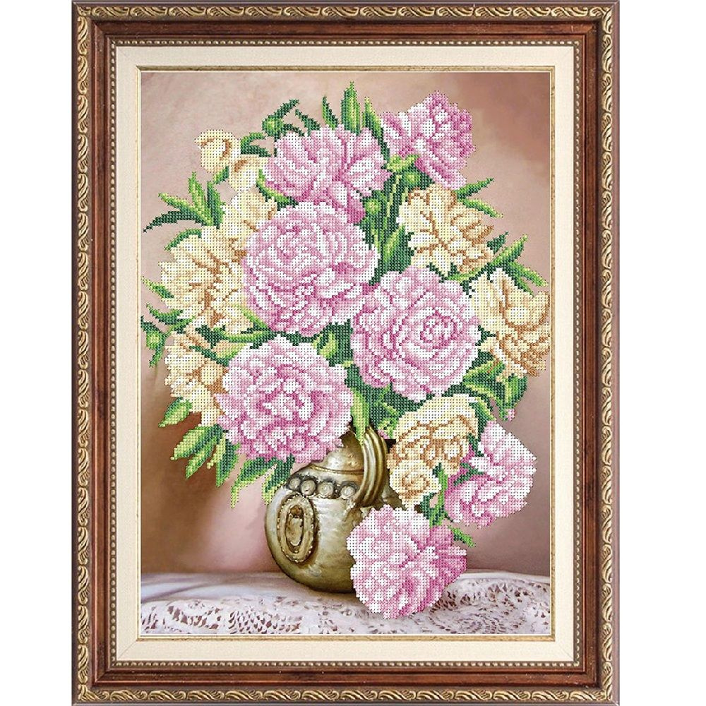 Алмазная мозаика /картина стразами "Букет хризантем", 40х50 полная выкладка, без подрамника  #1