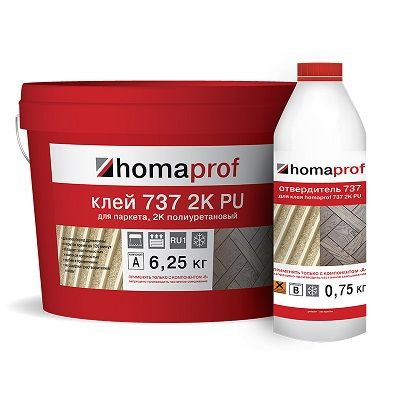 Клей для паркета 737 homaprof 2K PU, 7 кг #1