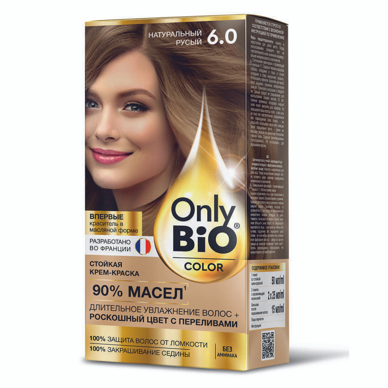 Fito косметик Краска-крем для волос Only Bio Color тон 6.0 Натуральный ...