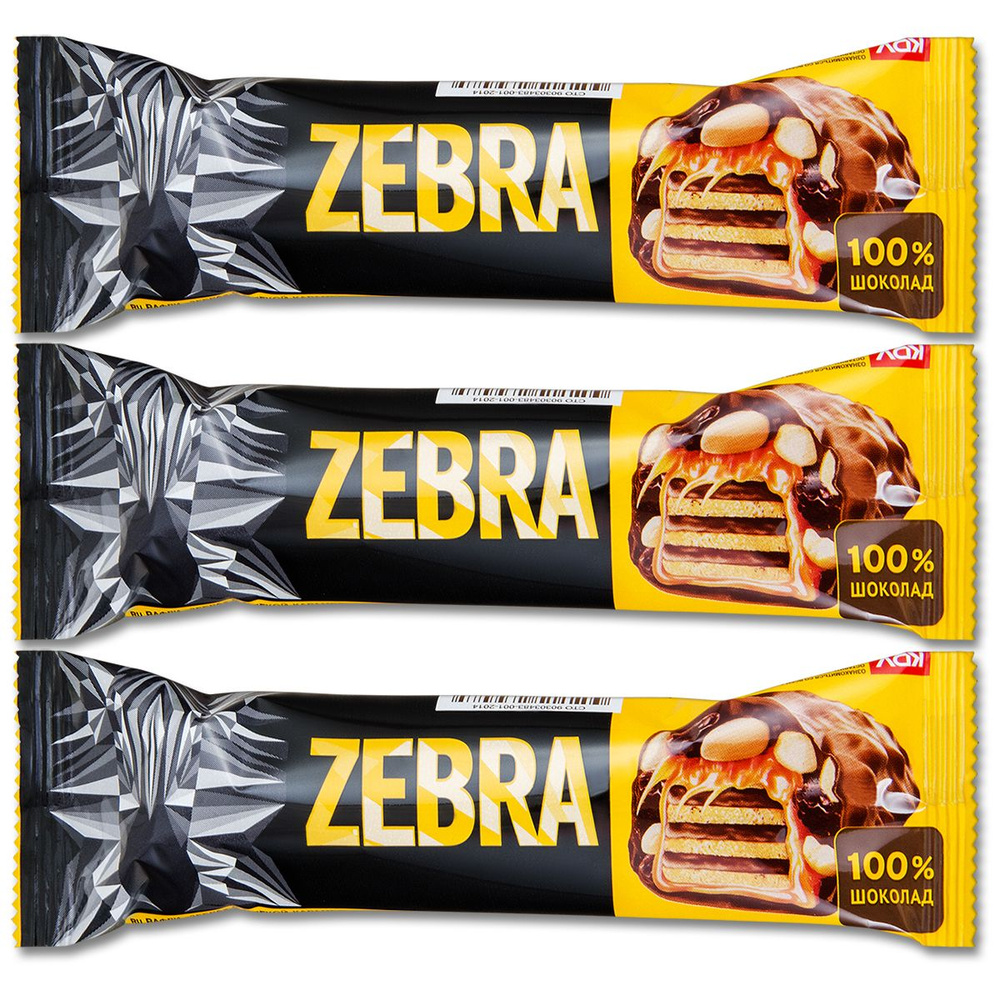 Вафельный батончик Zebra с арахисом и изюмом, 40 г, 3 шт. #1