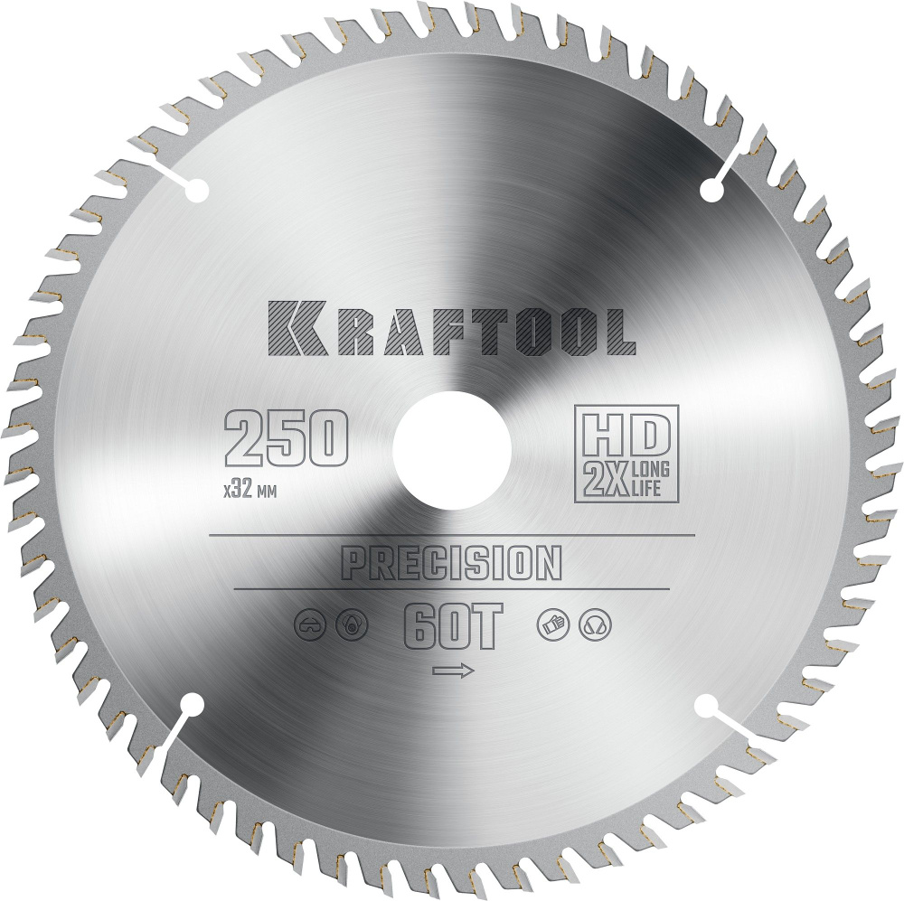 Диск пильный по дереву KRAFTOOL PRECISION 250х32мм 60Т, #1