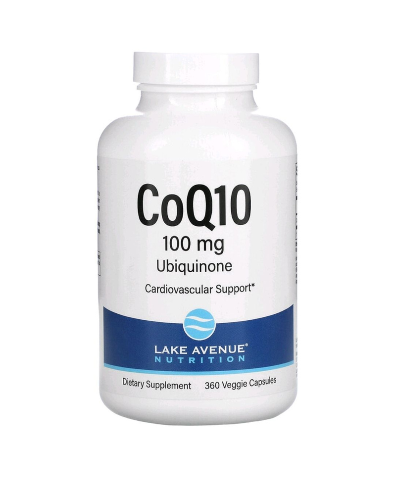 Коэнзим Q10, убихинон класса USP, Lake Avenue Nutrition, 100 мг, 360 ...
